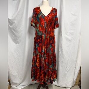 Soft Surroundings Floral V-Neck Maxi Dress